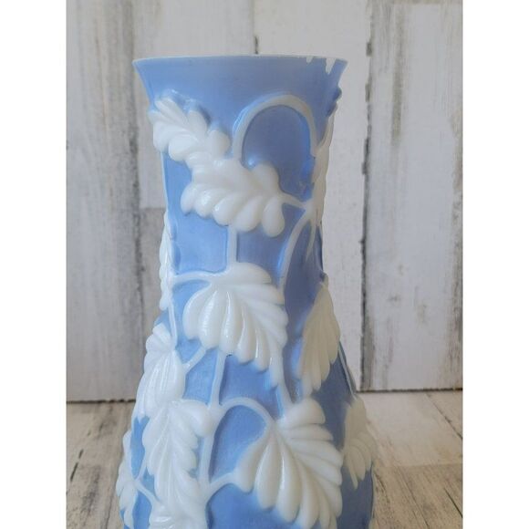 Phoenix philodendron blue glass vase milk‎ leaf home decor - Picture 3 of 12